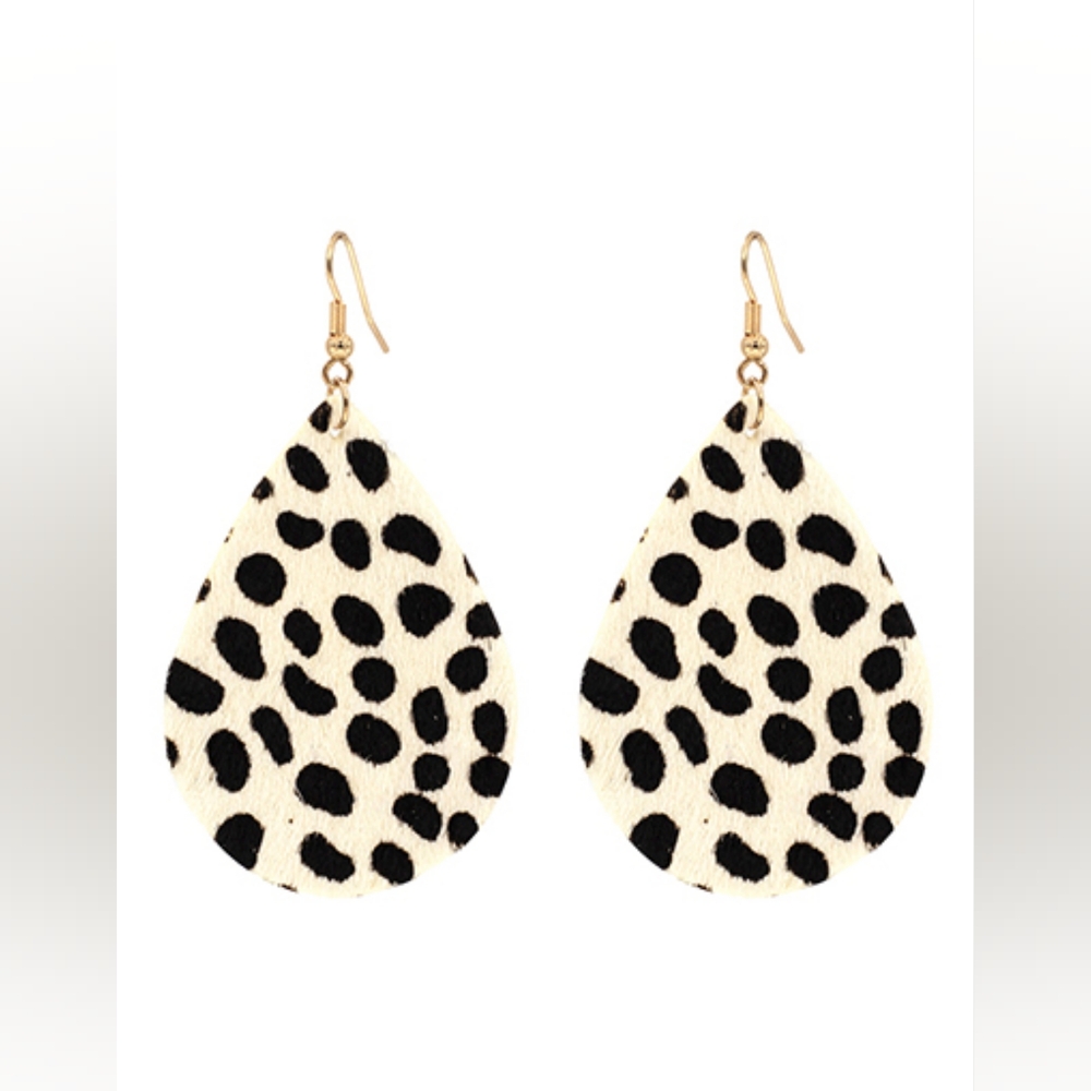 Leopard Print Teardrop Earrings